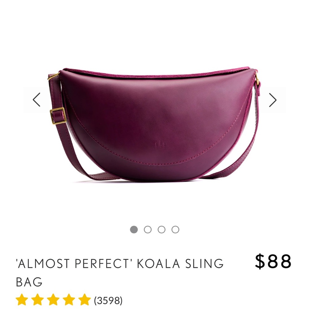 Portland Leather Plum Purple Crescent Crossbody Bag - Picture 8 of 12
